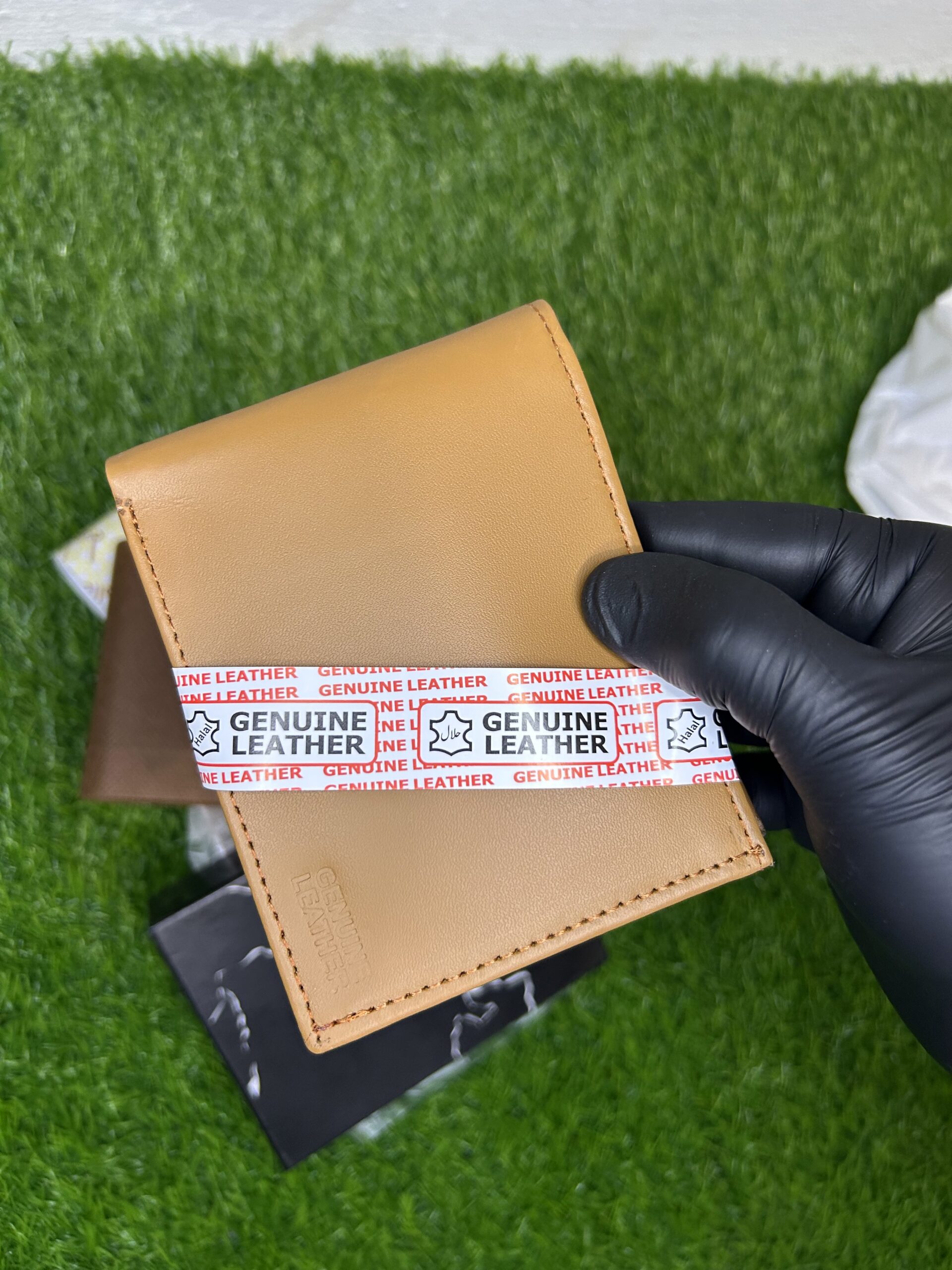 IMG_0798 Tan Genuine Leather Wallet - Image 1